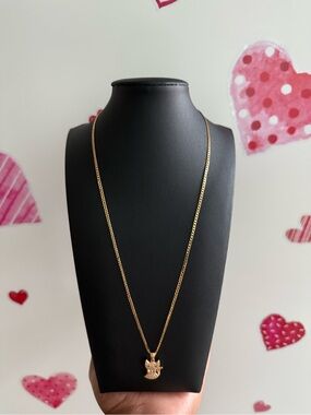 Gold Cat Pendant Necklace - Women’s Gold-tone Pendant